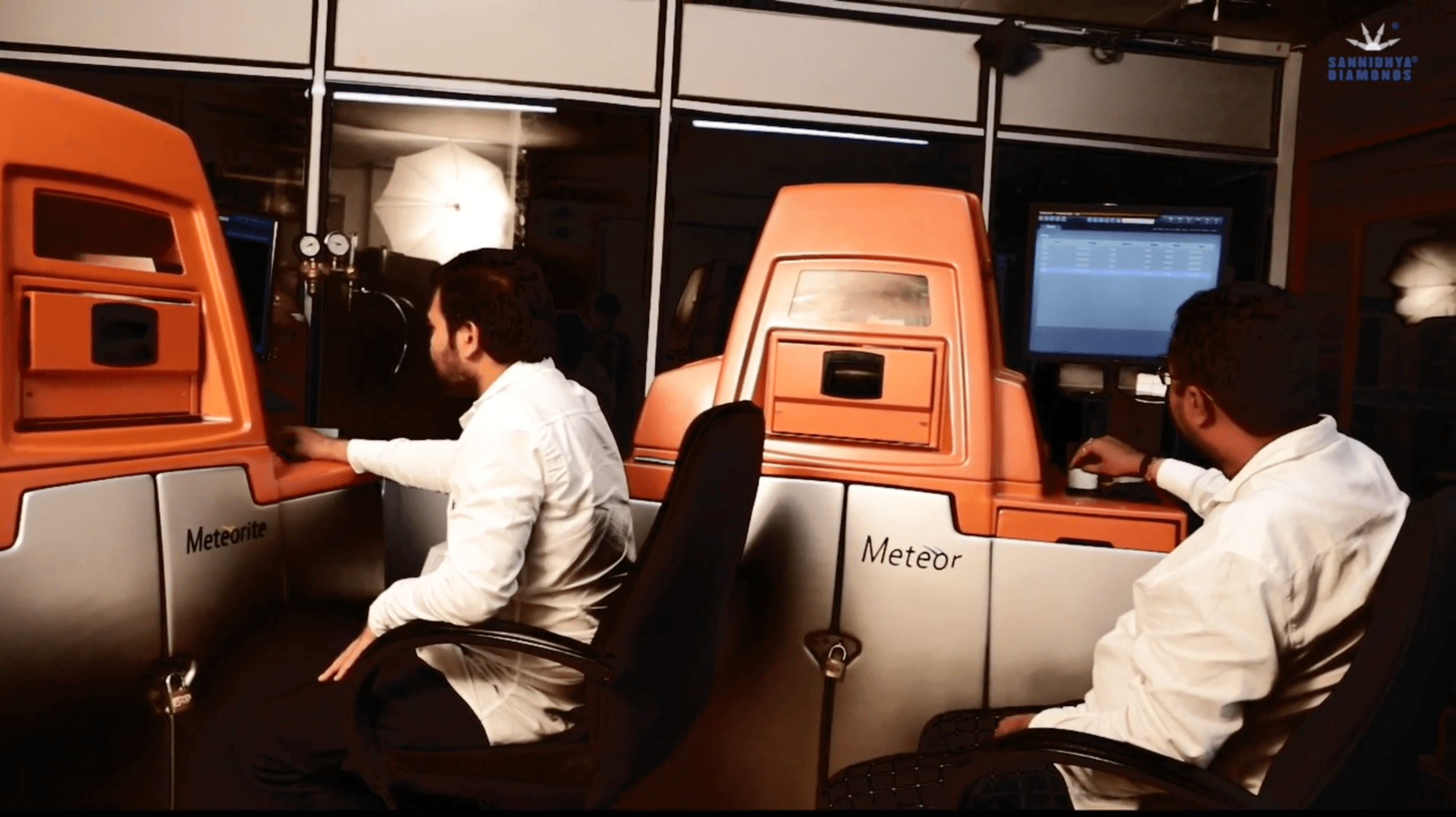 Meteor and Meteorite diamond scanning machines in the Sannidhya Diamonds facility